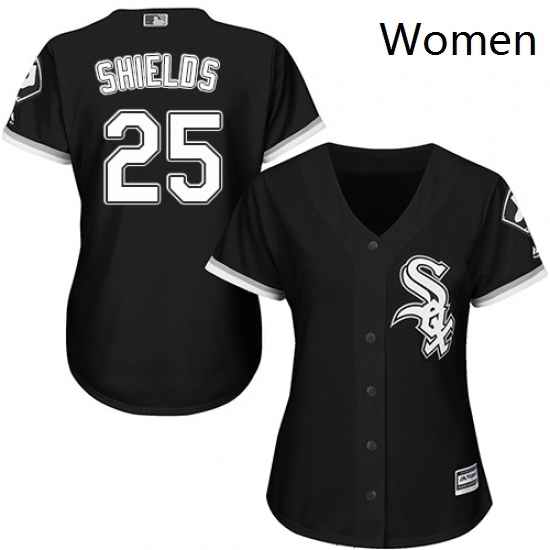 Womens Majestic Chicago White Sox 33 James Shields Replica Black Alternate Home Cool Base MLB Jersey
